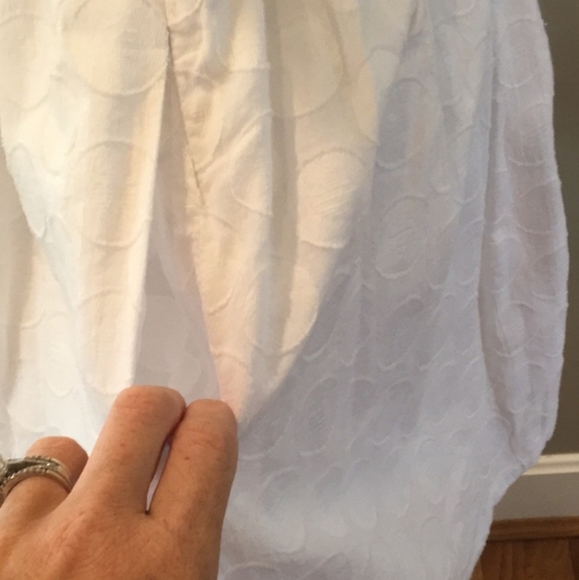 Sans Souci White Dot Fit and Flare Criss cross back Dress - Picture 3 of 8